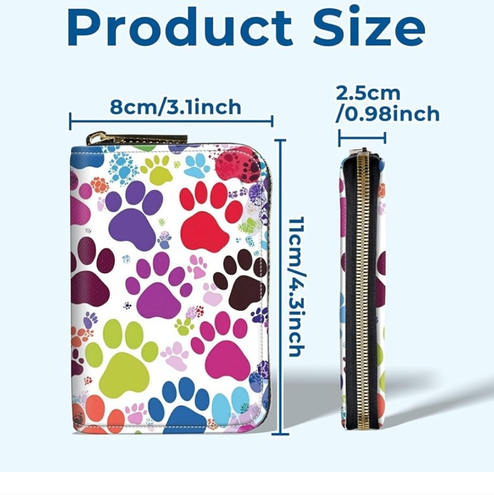 Colorful Paw Print Wallet - Picture 3 of 6